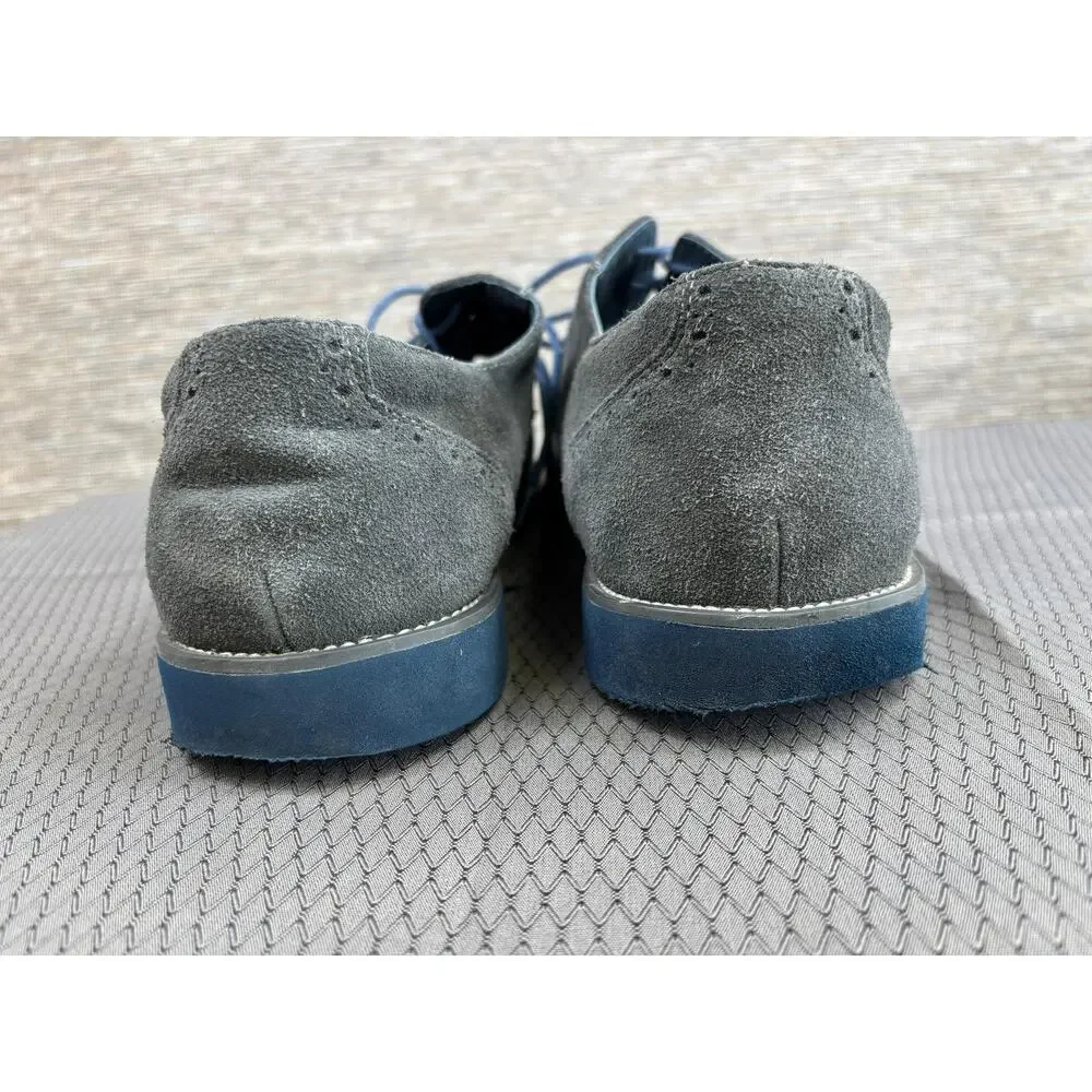 Joseph Abboud Shoes Mens Size 13 Gray Suede Cap Toe Derby Dress Blue Sole